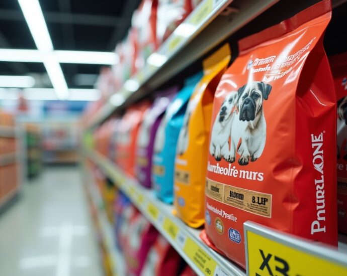 Croquettes Purina One pour chiens : saveurs poulet, saumon et formules sensibles disponibles chez Leclerc